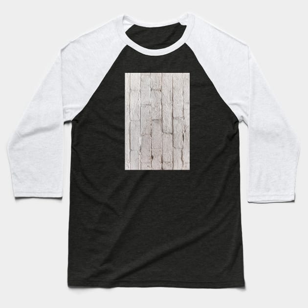 White Painted Brick Wall Baseball T-Shirt by textural